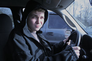 WHBHS student, Jimmy Felsburg, anxiously awaits his road test results. 