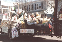 The Coneheads in 1991 as “Conehead Couch Potatoes” watching “Cone TV”.