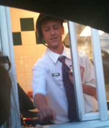 Michael working at McDonalds