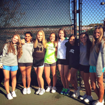 Girls Varsity Tennis Team- Bo Feltske all the way to right
