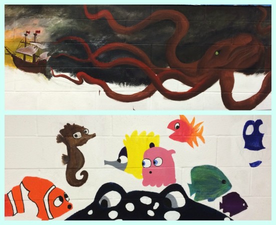 Above: Mural by Sal Valdespino
Below: Mural by Natalie Reilly and Allie Brezinski