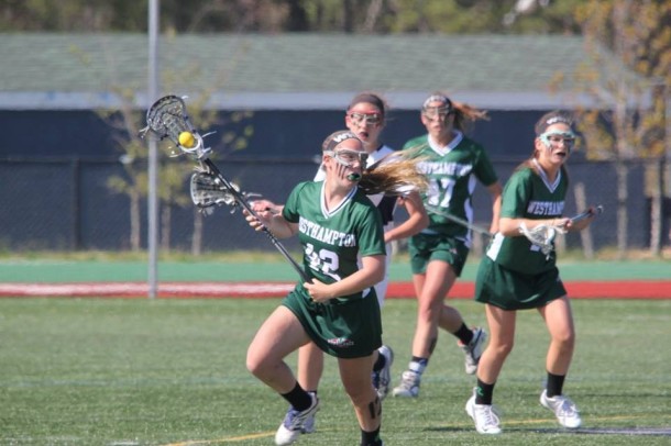 Junior Kathleen Mensch in the playoff game against ESM. 