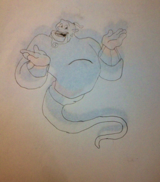 Genie from Aladdin, one of Williams most famous played characters. 