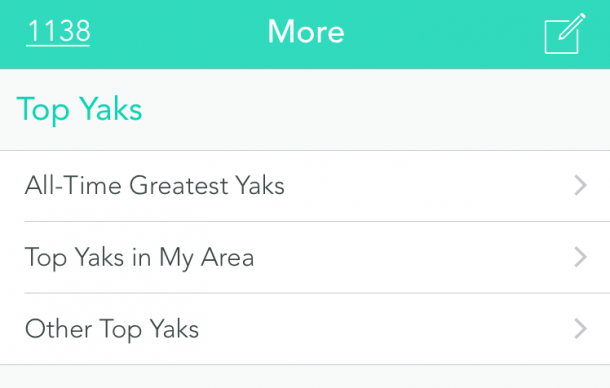 The intro page on Yik Yak