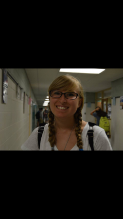 This picture features Lexie Pedneault in the hallways she hopes will soon be a whole lot safer. 