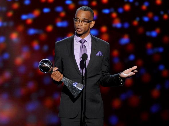 Stuart Scott giving his acceptance speech at the 2015 ESPY Awards 