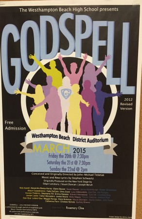 The WHBHS production of Godspell will be on Friday, March 20 at 7:30 PM, Saturday, March 21 at 7:30 PM, and Sunday, March 22 at 2 PM. 