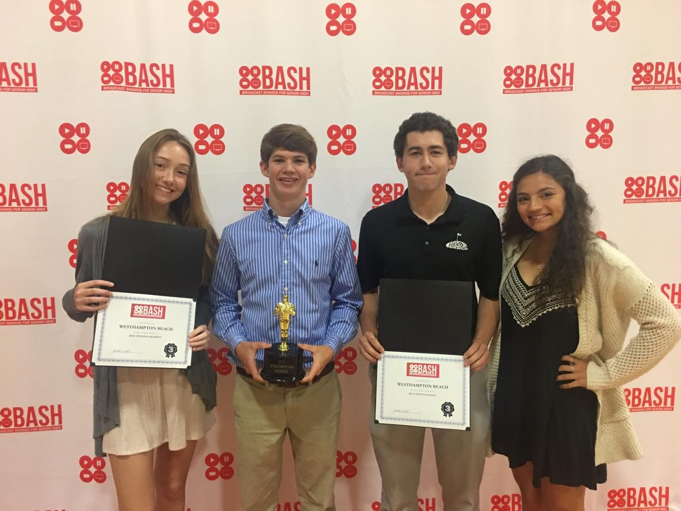 Casey, Owen, Jake and Emily with their awards