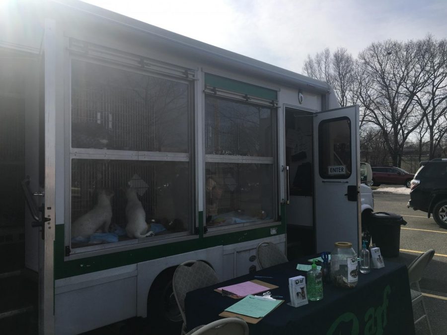 ARF van parked in the parking lot of PetSmart in Lake Grove.