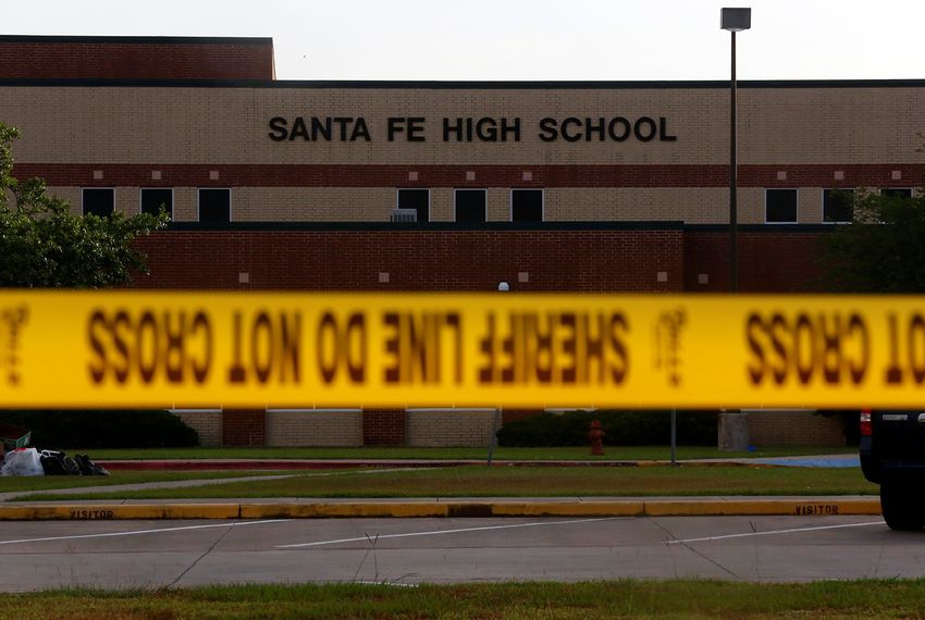 Santa Fe High School after the school shooting.
Photo from Texas Tribune.