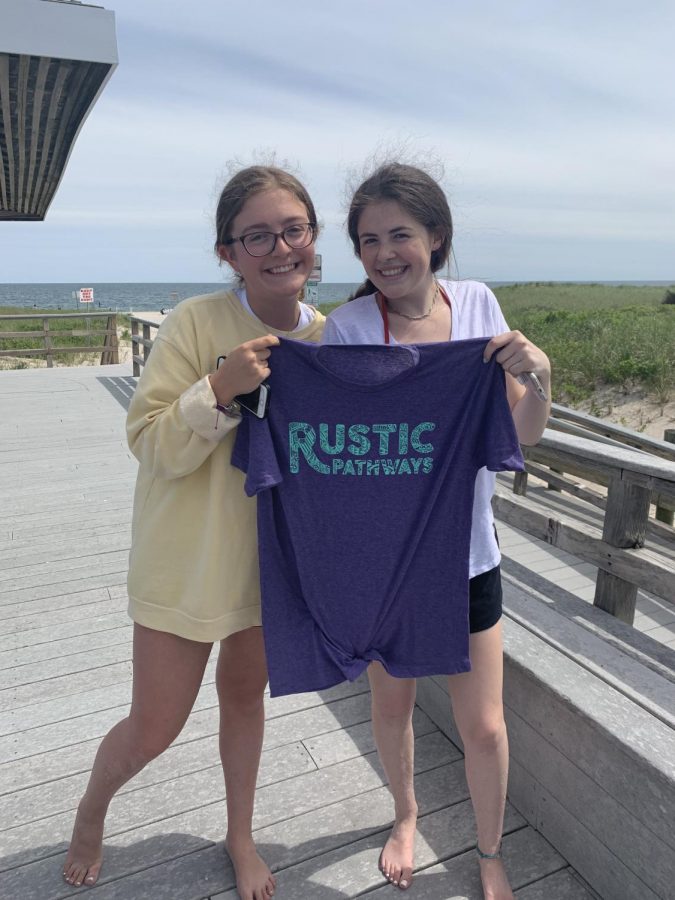 Jane and Olivia with their Rustic T-shirts that they will wear this July!