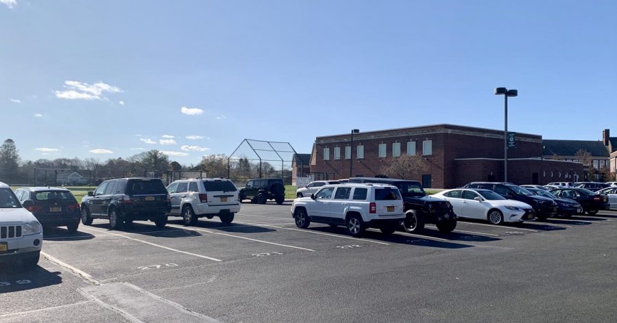 Lots of empty spots in the high school lot