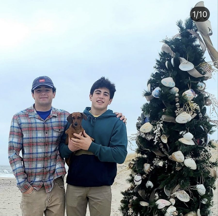 Danny (right) with his older brother Jack and his Dachshund Maverick