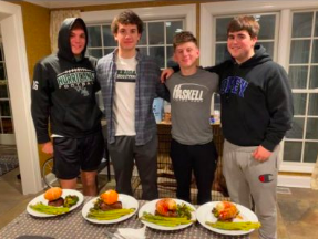 L-R: Junior Christian Killoran with the three chefs, Owen, Luke and Anthony