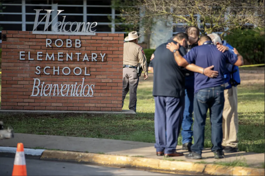 photo courtesy: nytimes.com
People praying outside of Robb Elementary School in Uvalde, Texas.