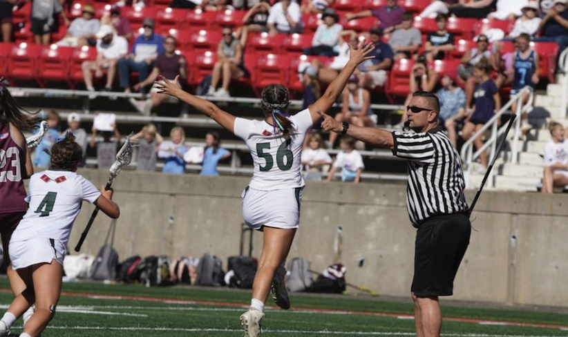 Junior Isabella Blanco celebrating after scoring the game winning goal.
Photo courtesy of Ron Esposito.