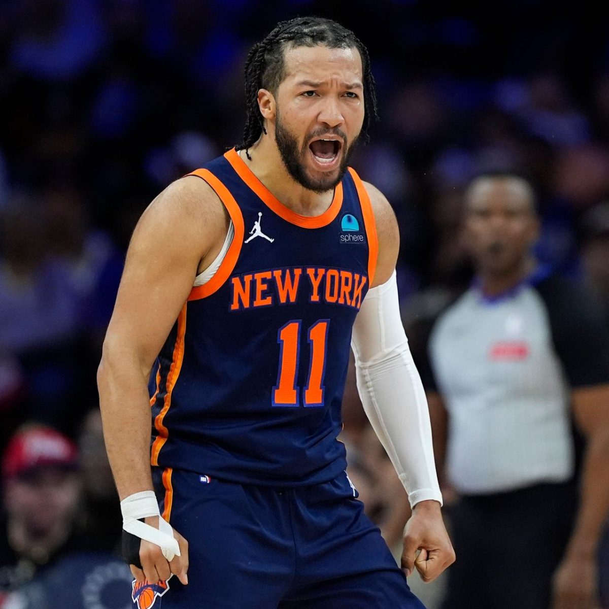Jalen Brunson, Knicks point guard, after a huge playoff shot.
Photo courtesy - Wall Street Journal