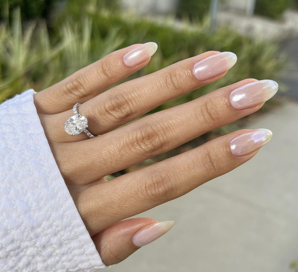 Haley Bieber's Glazed Donut nails