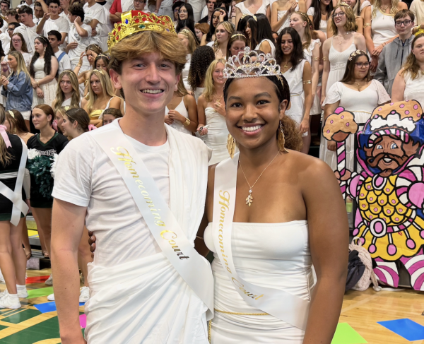 Seniors Sandra and Brady after winning Mr. and Ms. Hurricane