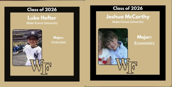 Luke Hefter and Joshua McCarthy shoot there shot at Wake Forest early decision, and they score.
